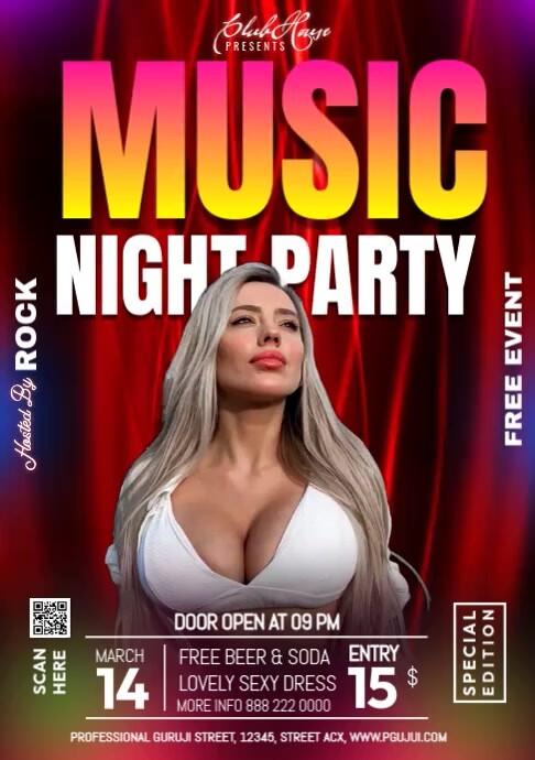 Club Party A4 template