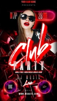 Club Party Design Template video Digital Display (9:16)