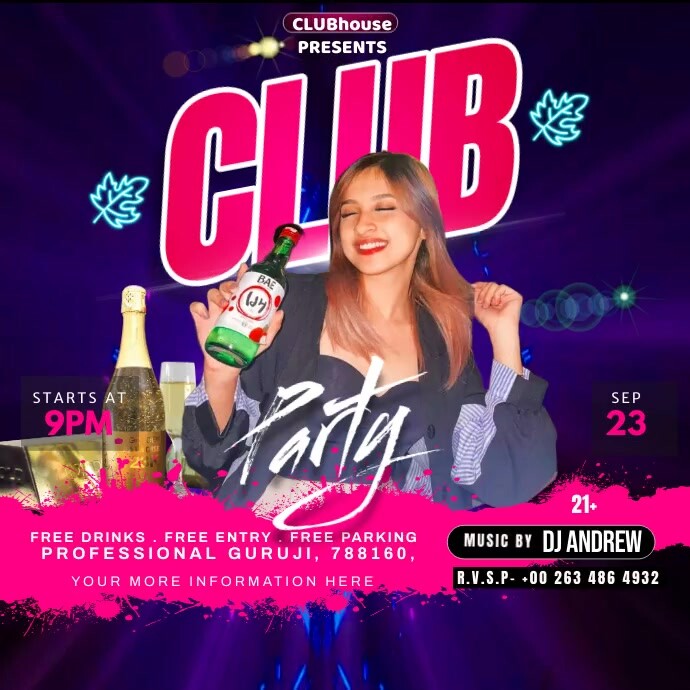 club party digital Template | PosterMyWall