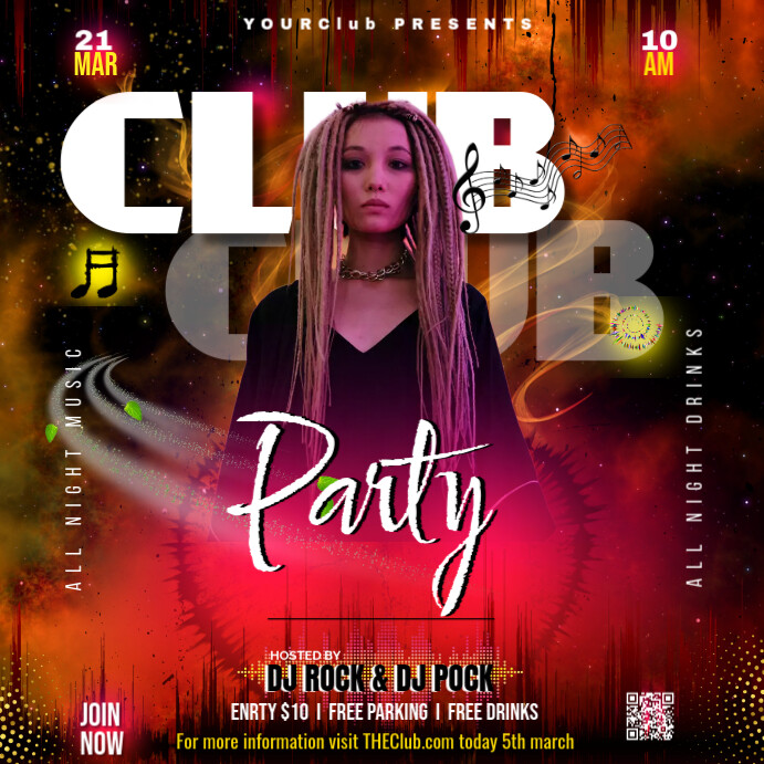 club party digital Template | PosterMyWall