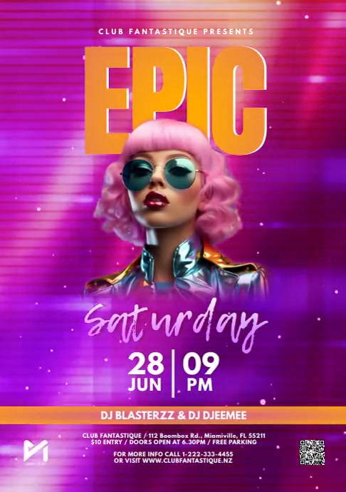 Club Party Event Ad A4 template