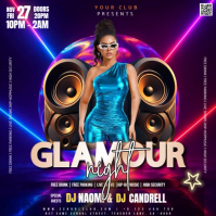 Club Party Event Ad Design Template DJ Night Square (1:1)