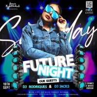 Club Party Event Ad Digital Video Design Template Square (1:1)