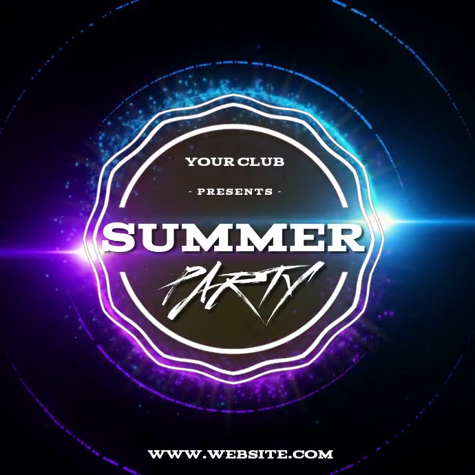 CLUB PARTY EVENT AD DIGITAL VIDEO Square (1:1) template