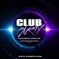 CLUB PARTY EVENT AD DIGITAL VIDEO Square (1:1) template