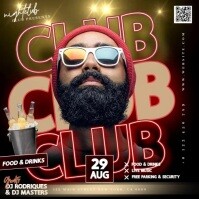 Черный Nightclub Event Flyer Carré Template