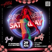 Club Party Event Advert Design Template Video Digital Quadrato (1:1)