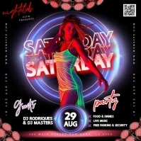 Club Party Event Advert Design Template Video Digital Vierkant (1:1)