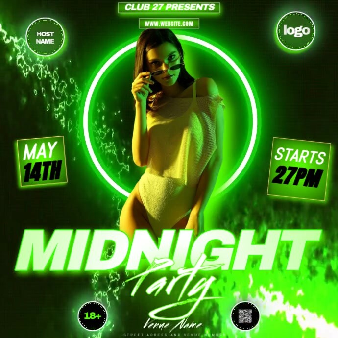 Club Party Event design template โพสต์บน Instagram