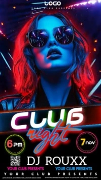 Club Party Event Night Digital Design Template Instagram Story