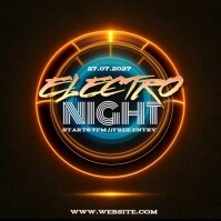Negro Electro Night Event Square Template