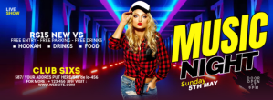 Purple Music Night Promotion Zdjęcie w tle na Facebooka Template