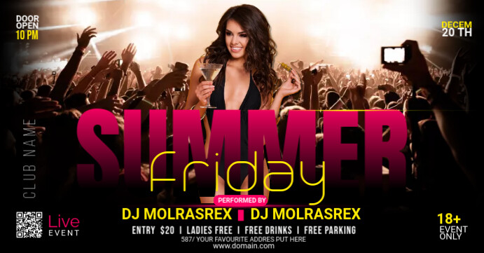 Club Party Facebook Event Cover template