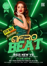 Club Party Flyer A6 template