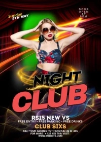 Club Party Flyer A6 template