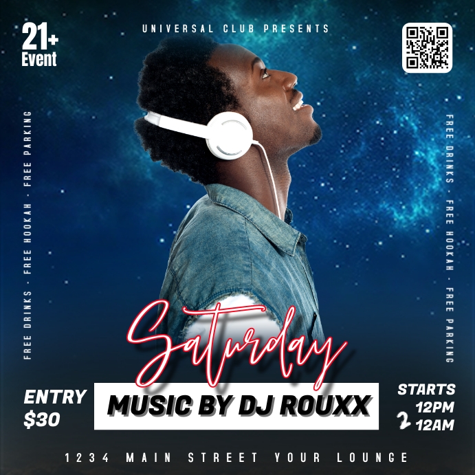 club party flyer Instagram Post template