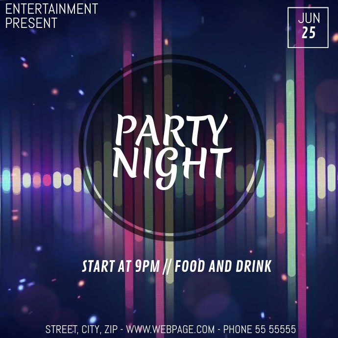 Club party flyer template Quadrado (1:1)