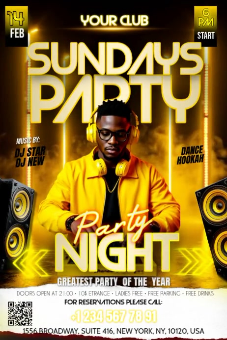 Club Party Night Banner Template | PosterMyWall