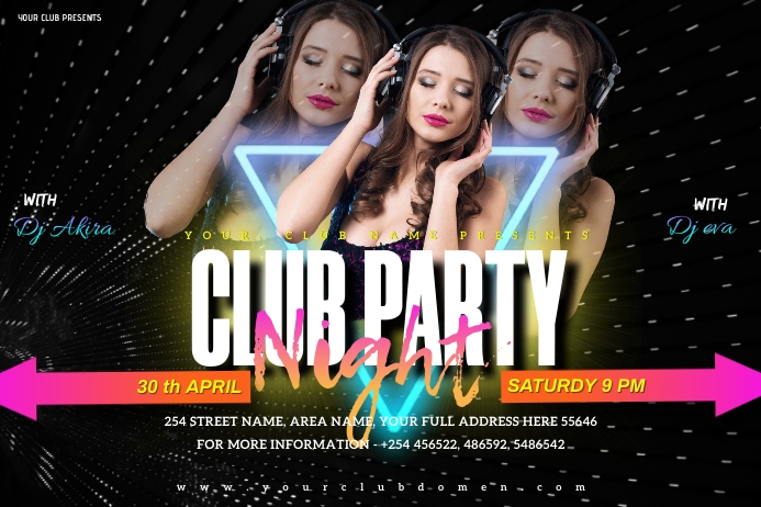 CLUB PARTY NIGHT Template | PosterMyWall