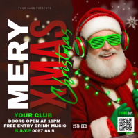 Braun Christmas Club Party Kvadrat Template
