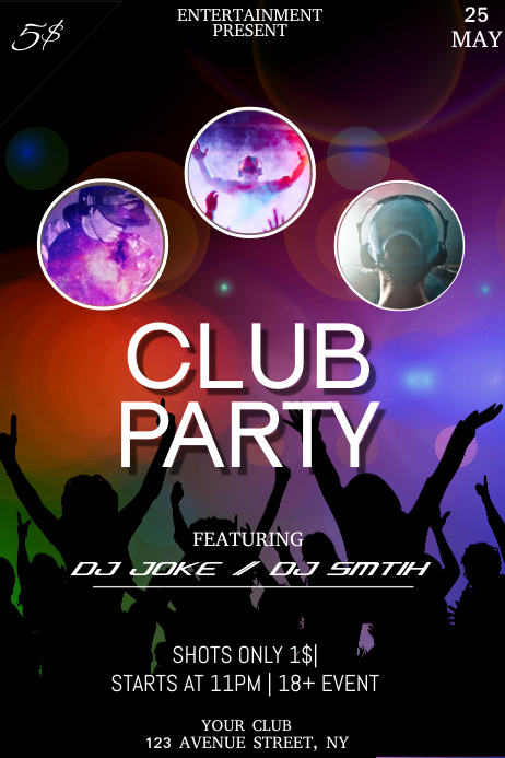 club party night flyer template Poster