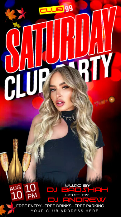 club party poster template Instagram Story