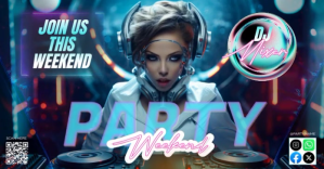 Fioletowy Weekend Party Facebook Shared Image Template