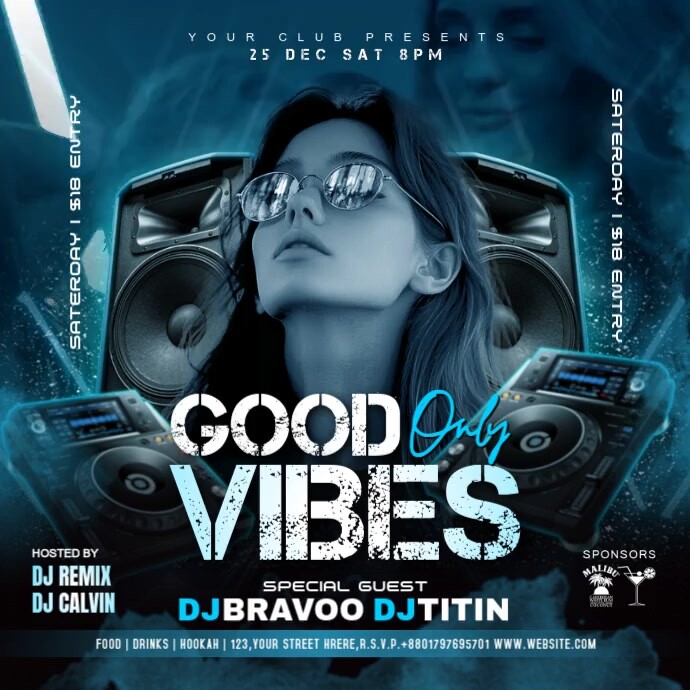 club party video flyer, party video poster,latin party video flyer ...