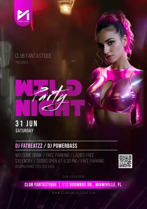 Club Party Video Flyer A4 template
