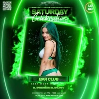 club saturday event design template Quadrato (1:1)