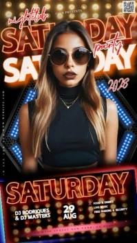 Club Saturday Instagram Story Party Event Ad Design Template