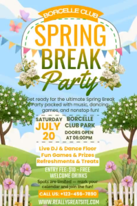 Club Spring Break Party Flyer 海报 template