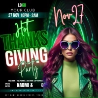 Club Thanksgiving Party Event Design Template Carré (1:1)
