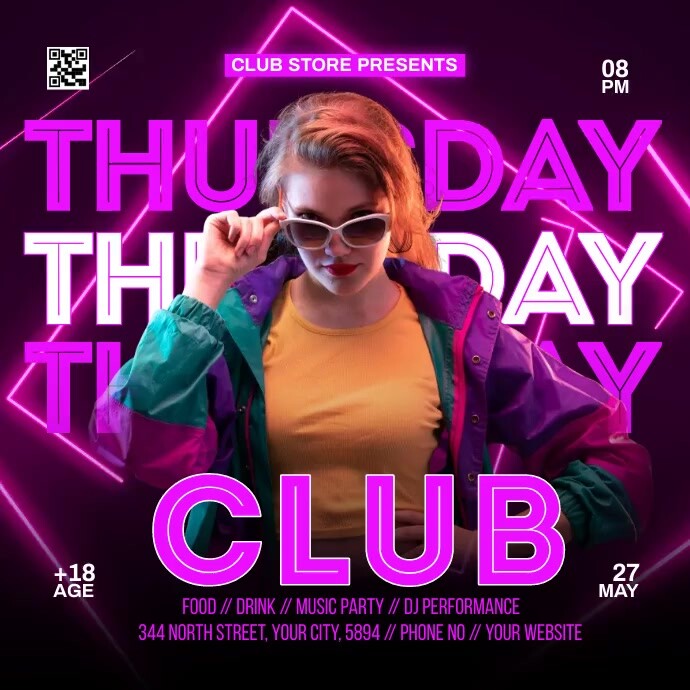 Club Thursday Video Instagram Post template