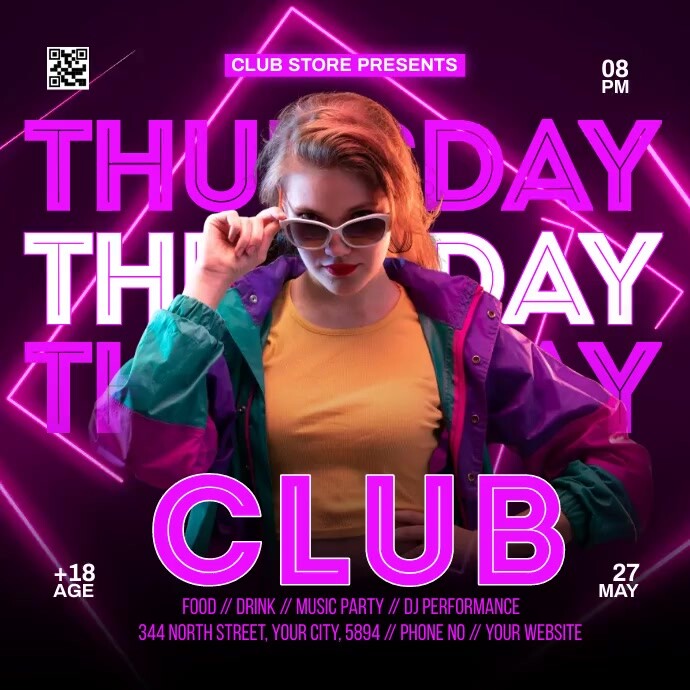 Club Thursday Video Wpis na Instagrama template