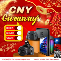 CNY Giveaway Event โพสต์บน Instagram template