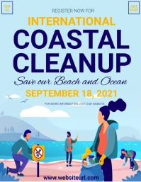 Coastal day,cleanup day,event ใบปลิว (US Letter) template