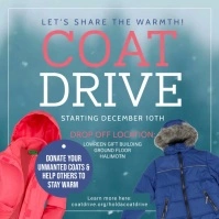 Coat Drive Charity Square Video Vierkant (1:1) template