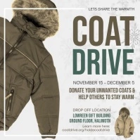 Coat Drive Fundraising Square Video Vierkant (1:1) template