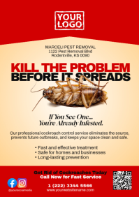 Cockroach Control Service Flyer Template A4
