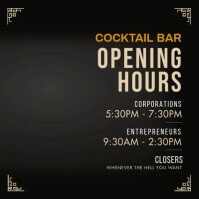 Cocktail bar hours of operation video Square (1:1) template