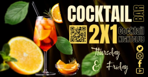 Cocktail Bar Night Reklama na Facebooka template