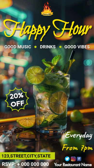 Cocktail Drinks Menu Template | PosterMyWall