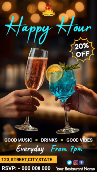 Cocktail Drinks Menu Digital Display (9:16) template