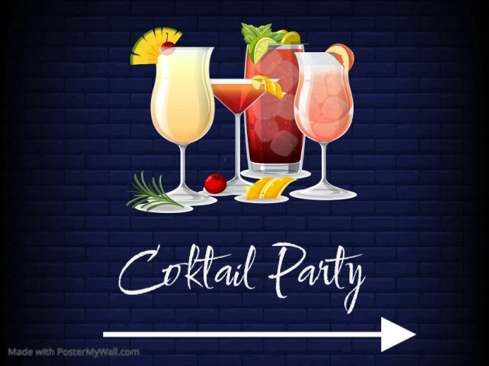 Css Cocktail Sign Cocktail Event Party Sign Template | PosterMyWall