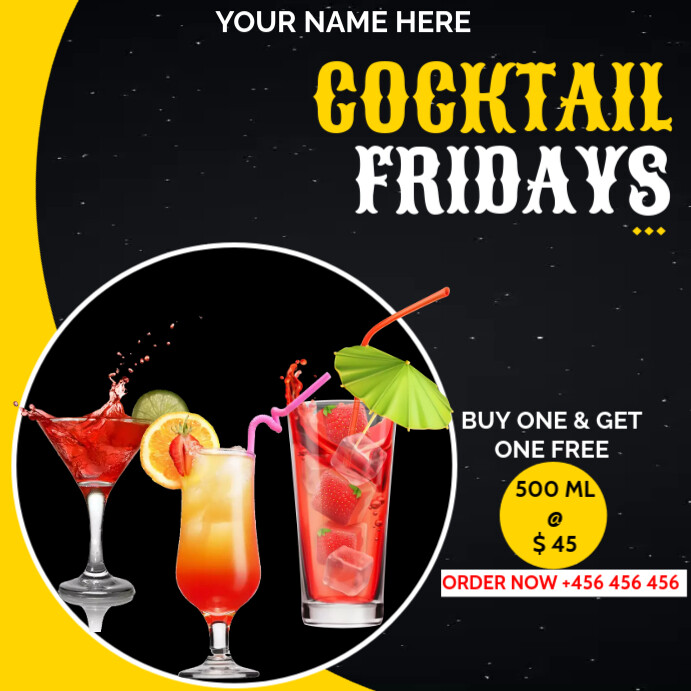 cocktail flyer poster template