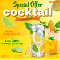 Cocktail For All Menu Instagram 帖子 template