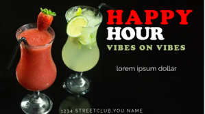 cocktail happy hour post Præsentation (16:9) template