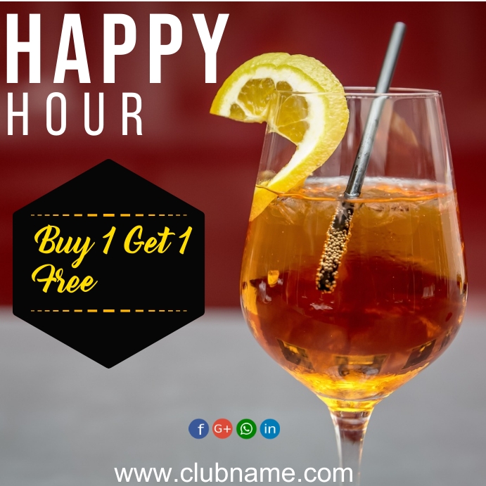 cocktail happy hour post Instagram Plasing template