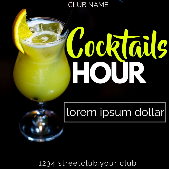 cocktail hour post Template PosterMyWall